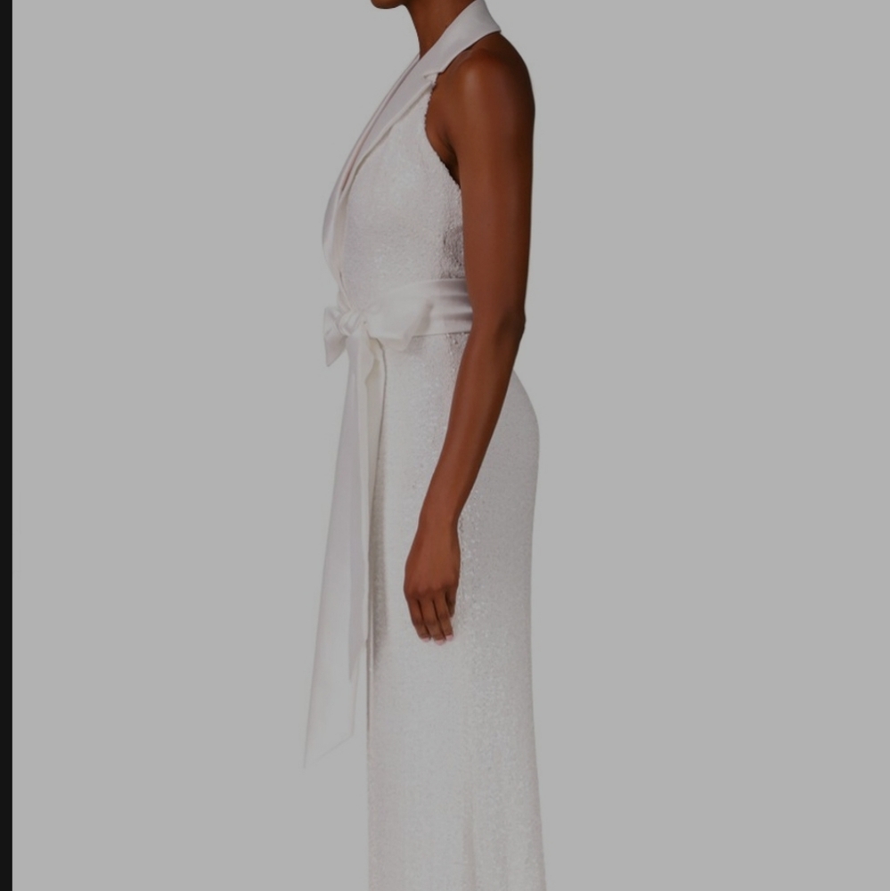 Badgley Mischka Sequined Mikado Gown - Picture 5 of 10